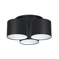 Hot Luminex Deckenlampe Schwarz Weiß Stoff Metall Ø45 cm blendarm