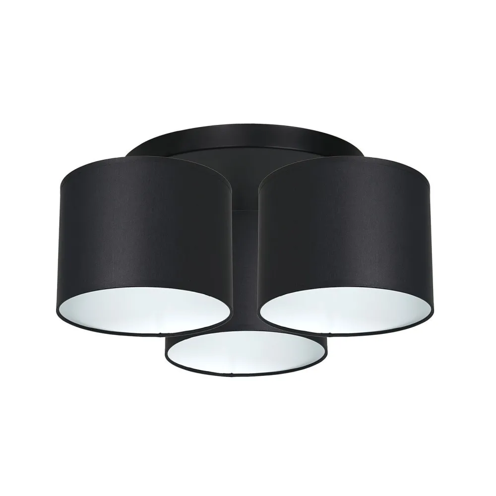 Hot Luminex Deckenlampe Schwarz Weiß Stoff Metall Ø45 cm blendarm