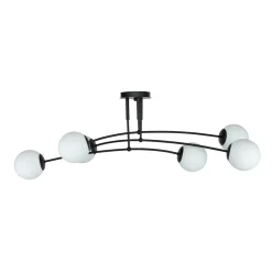 Best Easylight Deckenlampe Schwarz Weiß 6x E14 Modern Metall Glas