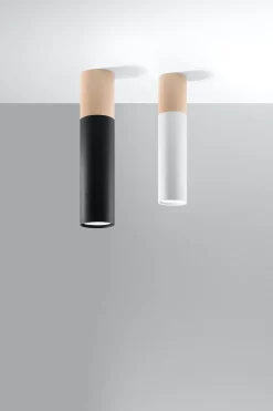 Sollux Deckenlampe Skandinavisch Metall Holz Weiß Natur Ø 6 cm* Küchenlampen|Lampen Aus Aller Welt