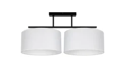 Belis Deckenlampe Stoff blendarm Schwarz Weiß E27 L:70 cm* Wohnzimmerlampen|Stofflampen