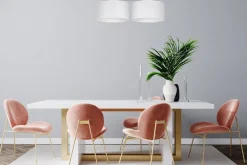 Belis Deckenlampe Stoff blendarm Schwarz Weiß E27 L:70 cm* Wohnzimmerlampen|Stofflampen