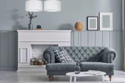 Belis Deckenlampe Stoff blendarm Schwarz Weiß E27 L:70 cm* Wohnzimmerlampen|Stofflampen