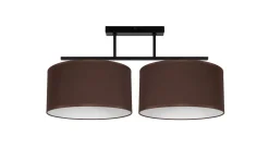 Belis Deckenlampe Stoff blendarm Schwarz Braun Weiß E27 70 cm* Bürolampen|Wohnzimmerlampen