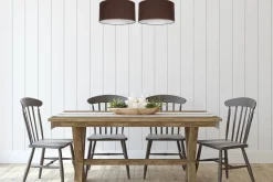 Belis Deckenlampe Stoff blendarm Schwarz Braun Weiß E27 70 cm* Bürolampen|Wohnzimmerlampen