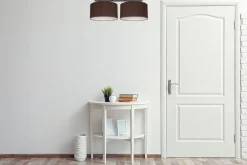 Belis Deckenlampe Stoff blendarm Schwarz Braun Weiß E27 70 cm* Bürolampen|Wohnzimmerlampen