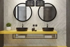 Clearance Belis Deckenlampe Stoff blendarm Schwarz Grau Muster 70 cm