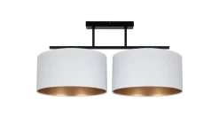 Clearance Belis Deckenlampe Stoff blendarm Schwarz Weiß Gold E27 70 cm