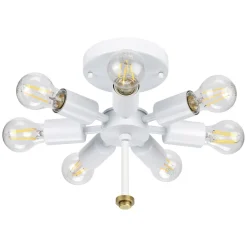 Elstead Deckenlampe Stoff Creme Messing rund VARINDA* Deckenleuchten|Flurlampen
