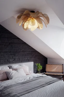 Discount By Rydéns Deckenlampe Stoff Metall B: 80 cm biegsam in Natur E27