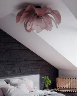 By Rydéns Deckenlampe Stoff Metall 80 cm breit biegsam Rosa E27* Deckenleuchten|Wohnzimmerlampen