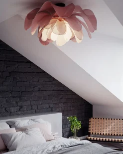 By Rydéns Deckenlampe Stoff Metall 80 cm breit biegsam Rosa E27* Deckenleuchten|Wohnzimmerlampen