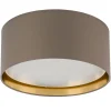 TK Lighting Deckenlampe Stoff rund Ø 45 cm Beige Gold blendarm
