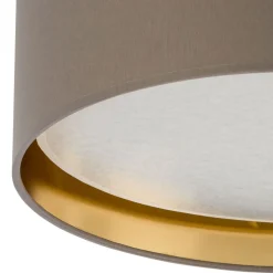 TK Lighting Deckenlampe Stoff rund Ø 45 cm Beige Gold blendarm