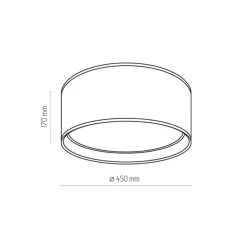 TK Lighting Deckenlampe Stoff rund Ø 45 cm Beige Gold blendarm