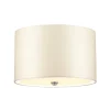 Elstead Deckenlampe Stoff rund Ø36cm Creme Chrom Modern VARINDA* Deckenleuchten|Flurlampen