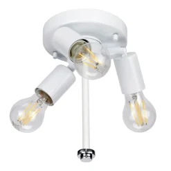Elstead Deckenlampe Stoff rund Ø36cm Creme Chrom Modern VARINDA* Deckenleuchten|Flurlampen