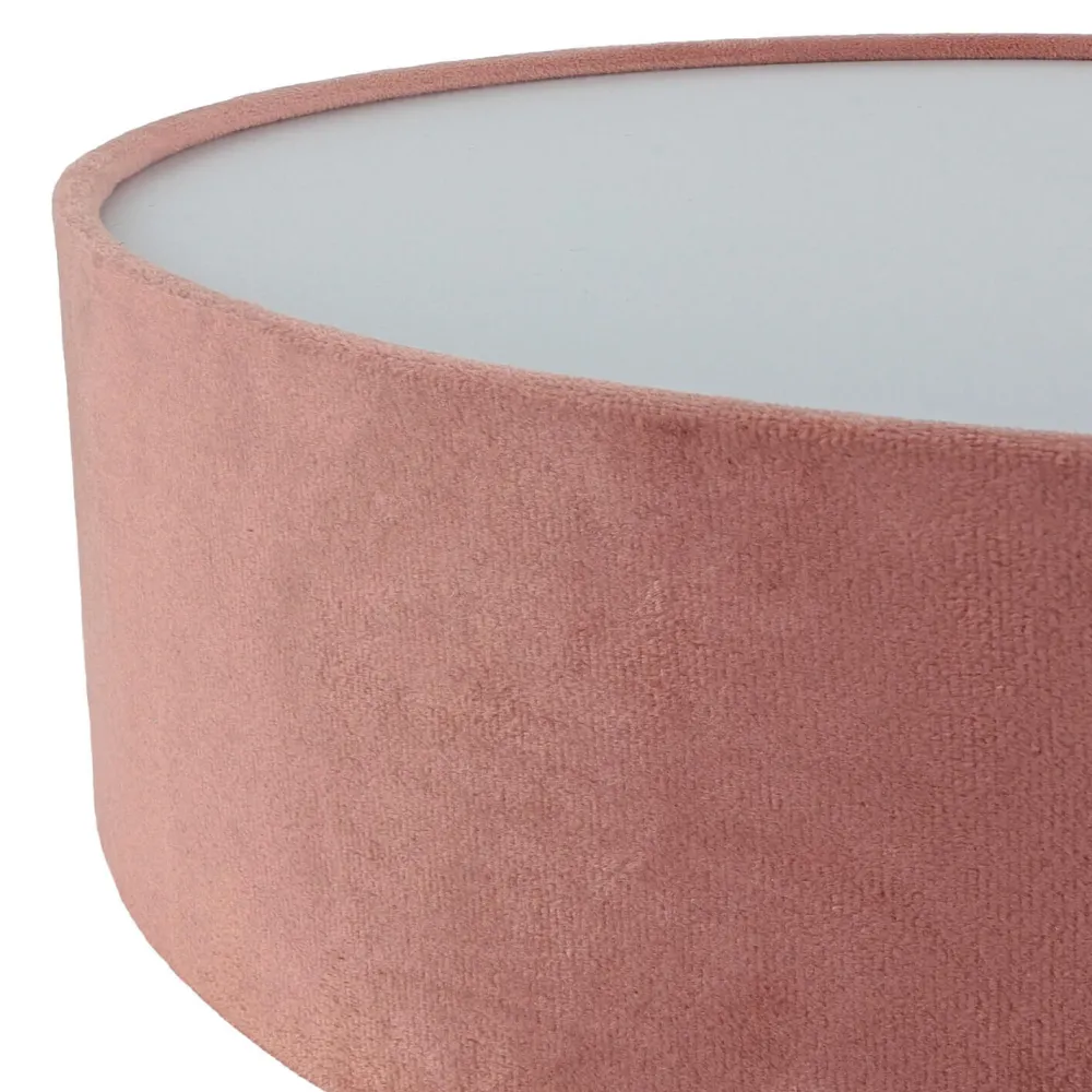 Searchlight Deckenlampe Stoff Samt rund Ø 38 cm H: 10 cm Rosa 2x E27* Wohnzimmerlampen|Schlafzimmer Lampen