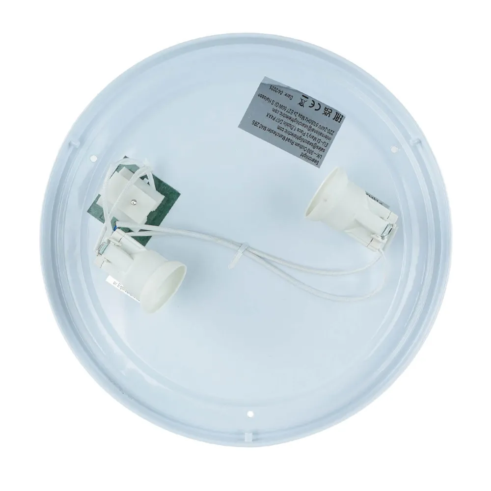 Searchlight Deckenlampe Stoff Samt rund Ø 38 cm H: 10 cm Rosa 2x E27* Wohnzimmerlampen|Schlafzimmer Lampen