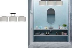 Online Belis Deckenlampe Stoff Schwarz Grau Weiß E27 100 cm