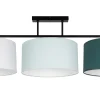 Belis Deckenlampe Stoff Weiß Mint Grün E27 L:100 cm blendarm* Bürolampen|Wohnzimmerlampen