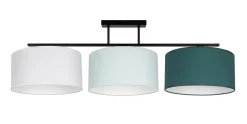Belis Deckenlampe Stoff Weiß Mint Grün E27 L:100 cm blendarm* Bürolampen|Wohnzimmerlampen