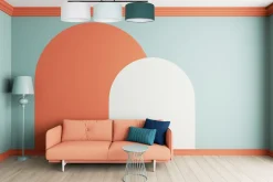 Belis Deckenlampe Stoff Weiß Mint Grün E27 L:100 cm blendarm* Bürolampen|Wohnzimmerlampen