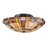 Elstead Deckenlampe Tiffany Stil rund Ø 40,7 cm Metall Glas 2x E27* Deckenleuchten|Flurlampen