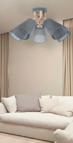 TK Lighting Deckenlampe VAIO Grau 5-flmg* Moderne Lampen|Wohnzimmerlampen