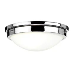 Elstead Deckenlampe Weiß Chrom rund Ø32cm E27 Glas Metall* Deckenleuchten|Flurlampen