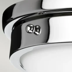 Elstead Deckenlampe Weiß Chrom rund Ø32cm E27 Glas Metall* Deckenleuchten|Flurlampen