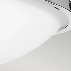 Elstead Deckenlampe Weiß Chrom rund Ø32cm E27 Glas Metall* Deckenleuchten|Flurlampen