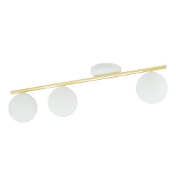 Emibig Deckenlampe Weiß Gold 80 cm Glas Metall dekorativ* Deckenleuchten|Flurlampen