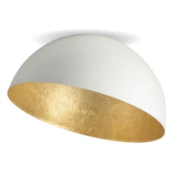 Sigma Deckenlampe Weiß Gold Metall L:90 cm E27 dekorativ* Deckenleuchten|Wohnzimmerlampen