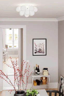 By Rydéns Deckenlampe Weiß matt B: 30 cm 3-flammig G9 Metall Glas* Deckenleuchten|Flurlampen