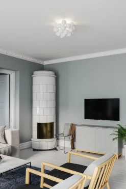 By Rydéns Deckenlampe Weiß matt B: 30 cm 3-flammig G9 Metall Glas* Deckenleuchten|Flurlampen