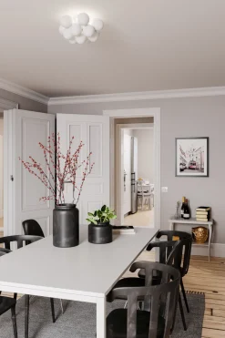 By Rydéns Deckenlampe Weiß matt B: 30 cm 3-flammig G9 Metall Glas* Deckenleuchten|Flurlampen