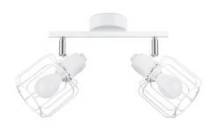 Sollux Deckenlampe Weiß Metall 2-flammig B: 27 cm Retro* Deckenleuchten|Spots