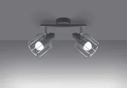 Sollux Deckenlampe Weiß Metall 2-flammig B: 27 cm Retro* Deckenleuchten|Spots