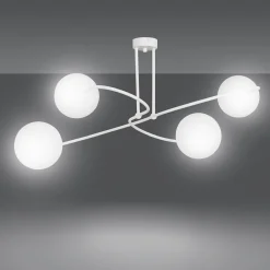 Emibig Deckenlampe Weiß Modern E27 elegant VISSAZA Wohnzimmer* Deckenleuchten|Kugellampen