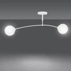 Discount Emibig Deckenlampe Weiß Modern Metall Glas Deckenleuchte