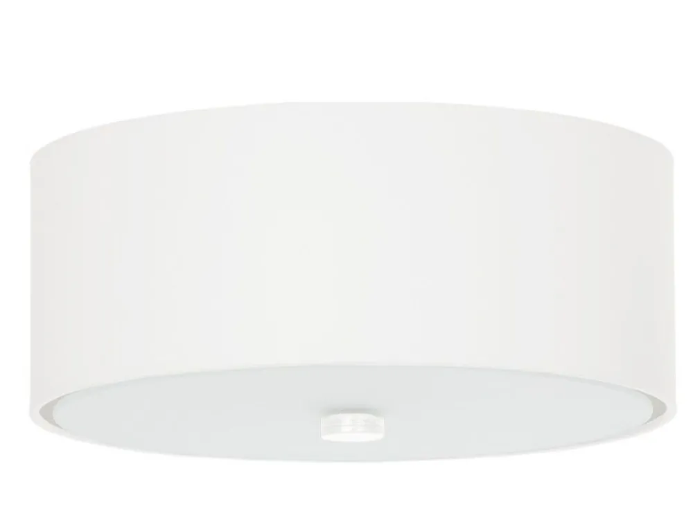 Sale Sollux Deckenlampe Weiß Stoff Glas Ø 30 cm rund blendarm 3x E27