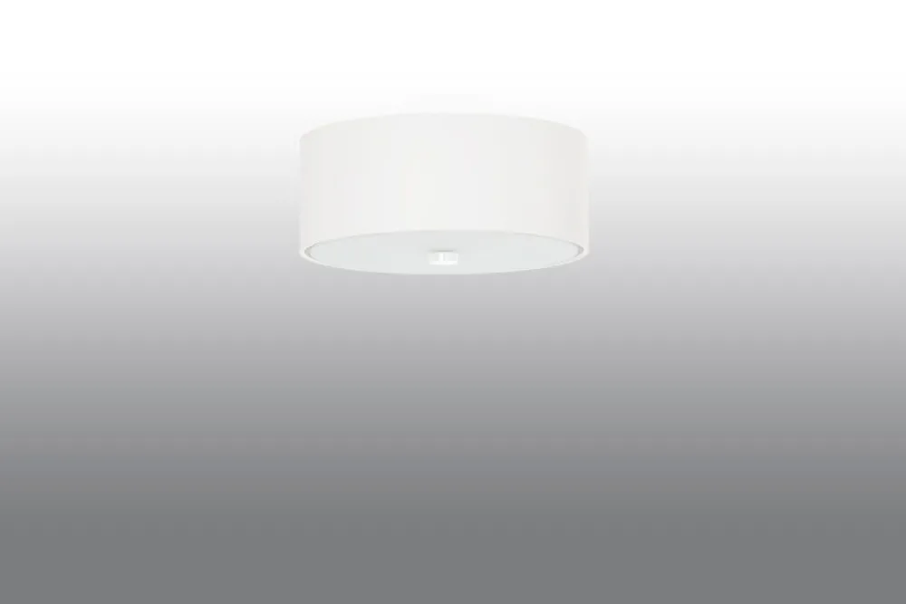 Sale Sollux Deckenlampe Weiß Stoff Glas Ø 30 cm rund blendarm 3x E27