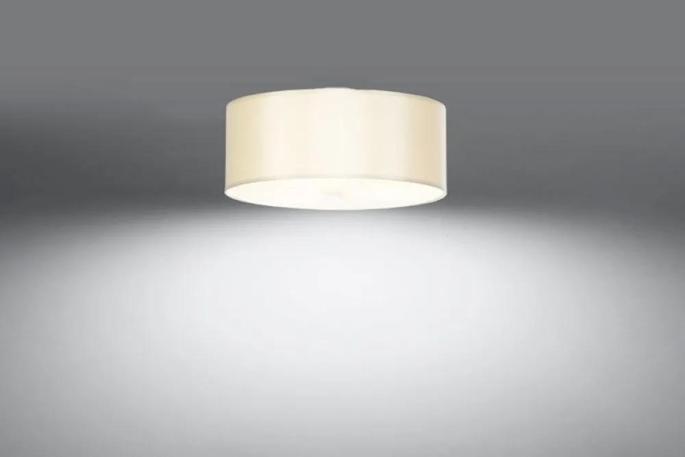 Sale Sollux Deckenlampe Weiß Stoff Glas Ø 30 cm rund blendarm 3x E27