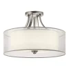 Best Elstead Deckenlampe Weiß Zinn antik Glas Leinen Metall CANELADO