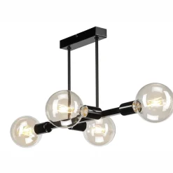 Lamkur Deckenlampe Wohnzimmer Metall Schwarz für 8x E27* Deckenleuchten|Wohnzimmerlampen