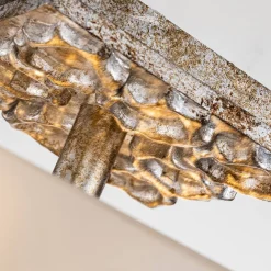 Elstead Deckenleichte Glas Metall B: 36,8 cm 2x E27 Silber antik Weiß* Deckenleuchten|Flurlampen