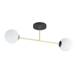 Best Emibig Deckenleuchte ALOISIO in Schwarz Weiß Gold 55 cm lang