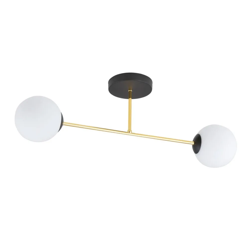 Best Emibig Deckenleuchte ALOISIO in Schwarz Weiß Gold 55 cm lang