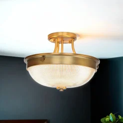 Elstead Deckenleuchte ALVER Ø32cm in Messing Design Lampe* Deckenleuchten|Flurlampen